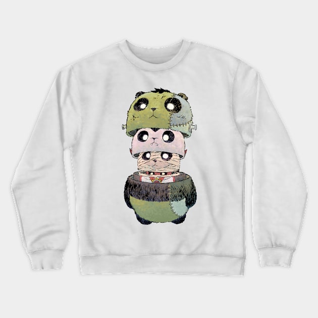 Frankenpanda and Friends Crewneck Sweatshirt by jesse.lonergan